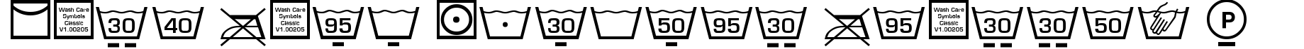 Wash Care Symbols Classic M54