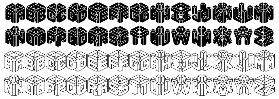 3D Letfont specimens