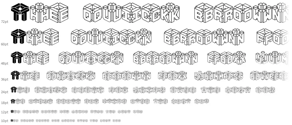3D Letfont waterfall