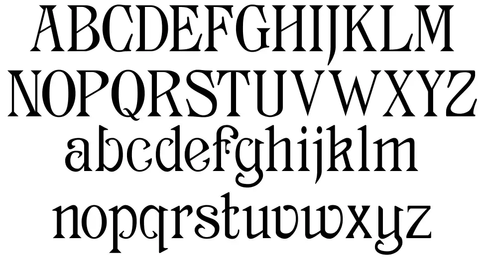 Archaic 1897font specimens