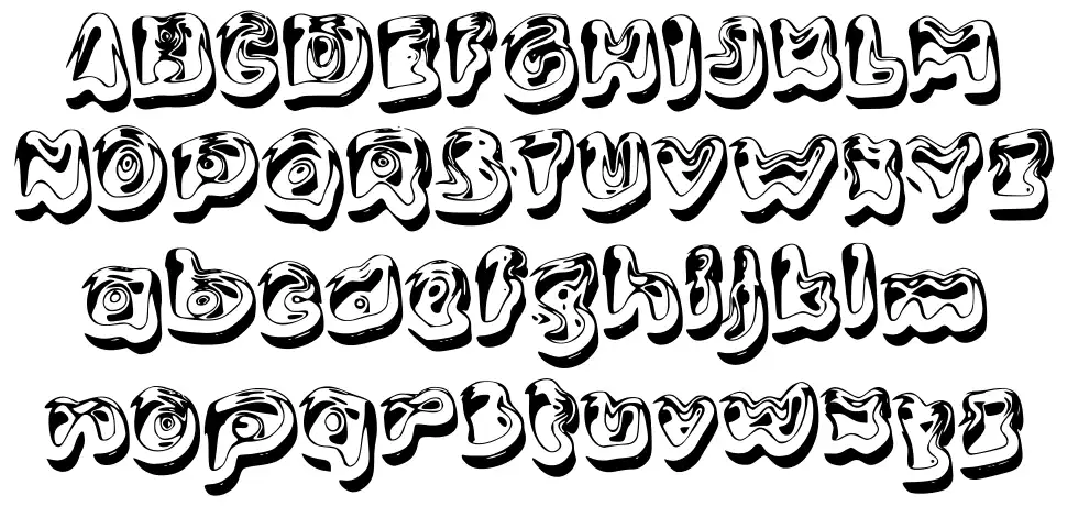 b Bubble Goldfont specimens