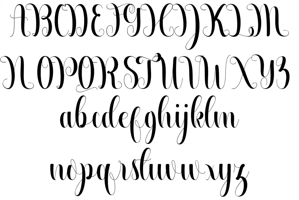 Beautiful Calligraphyfont specimens