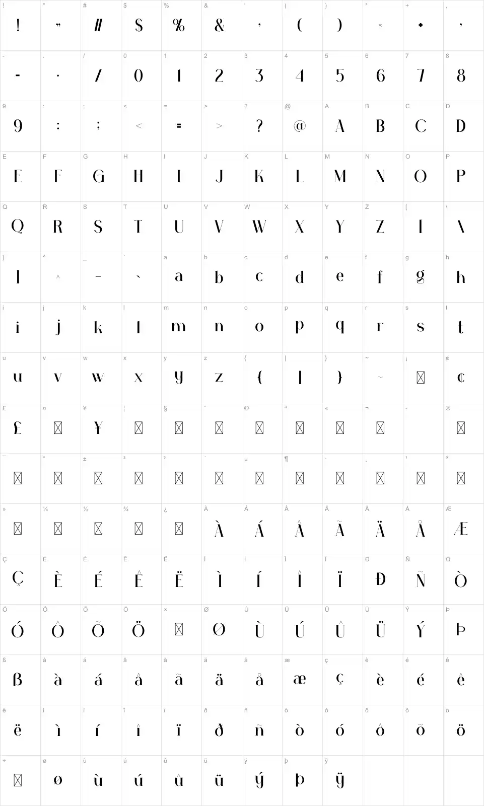 Beautify Карта Beautifyfont character map