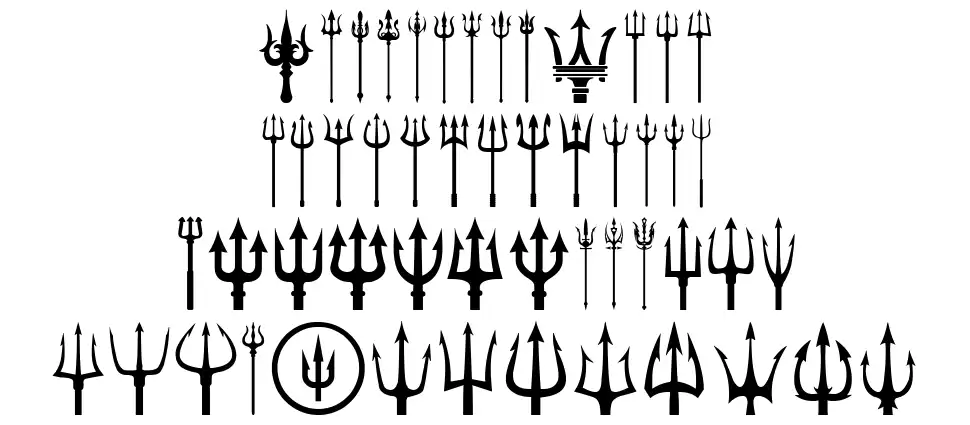Black Tridentfont specimens