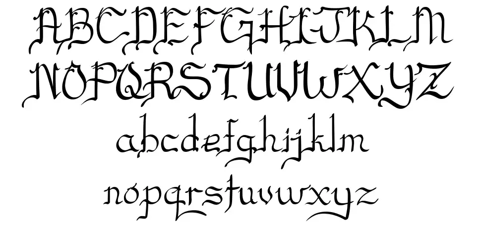 Blackscriptfont specimens
