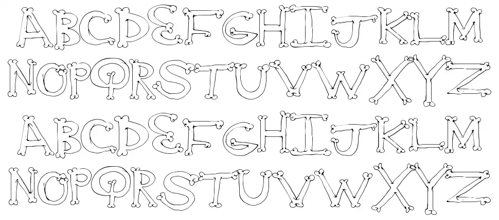 Bone Yardfont specimens