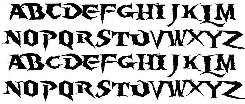 Burning Wrathfont specimens
