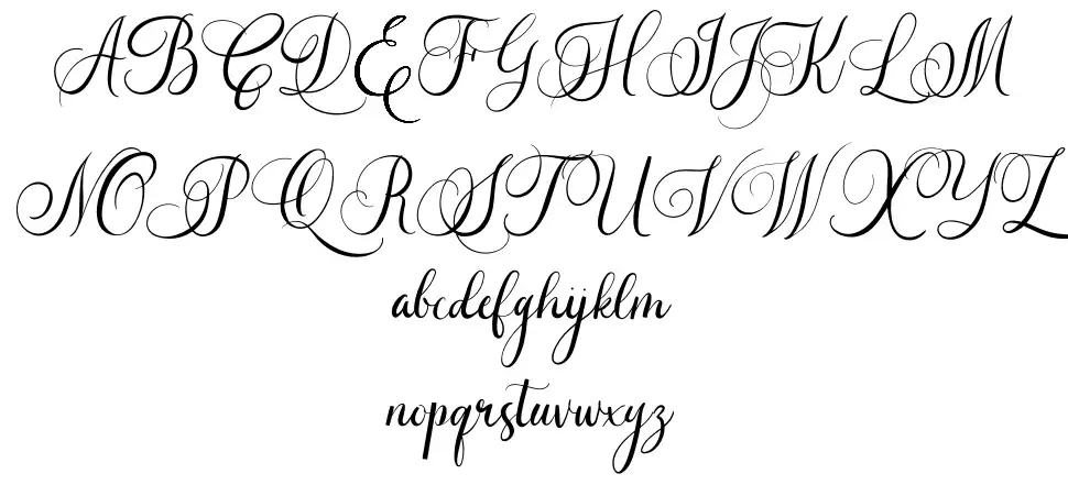 Caliner Scriptfont specimens