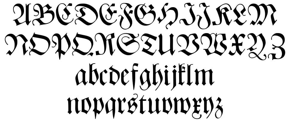CAT Zentenaer Fraktur UNZ1font specimens