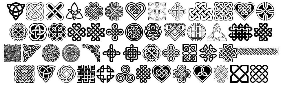 Celtic Knotsfont specimens