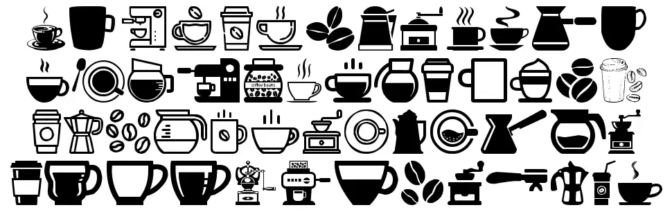 Coffee Iconsfont specimens