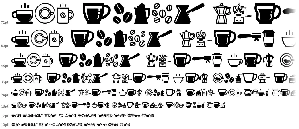 Coffee Iconsfont waterfall