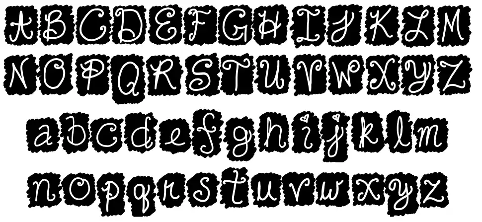 Cute Cursive Blackoutfont specimens