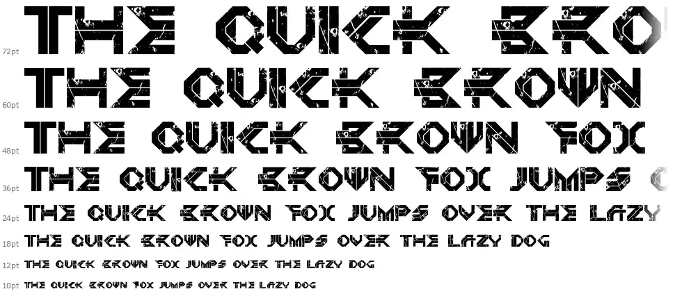Depleted Uranium font waterfall