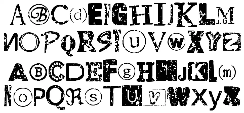 Distressed Ransom Notefont specimens