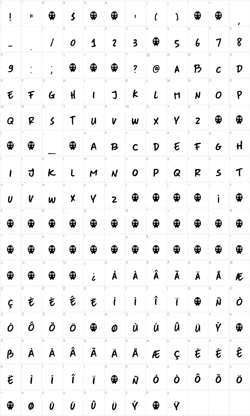 DK More Or Lessfont character map