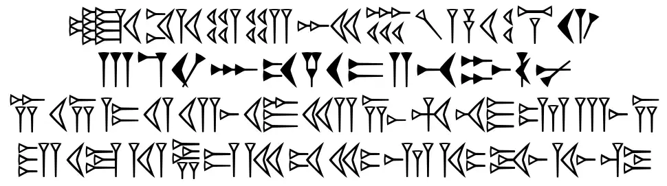 Easy Cuneiformfont specimens