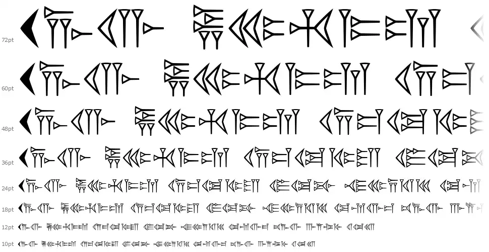 Easy Cuneiformfont waterfall