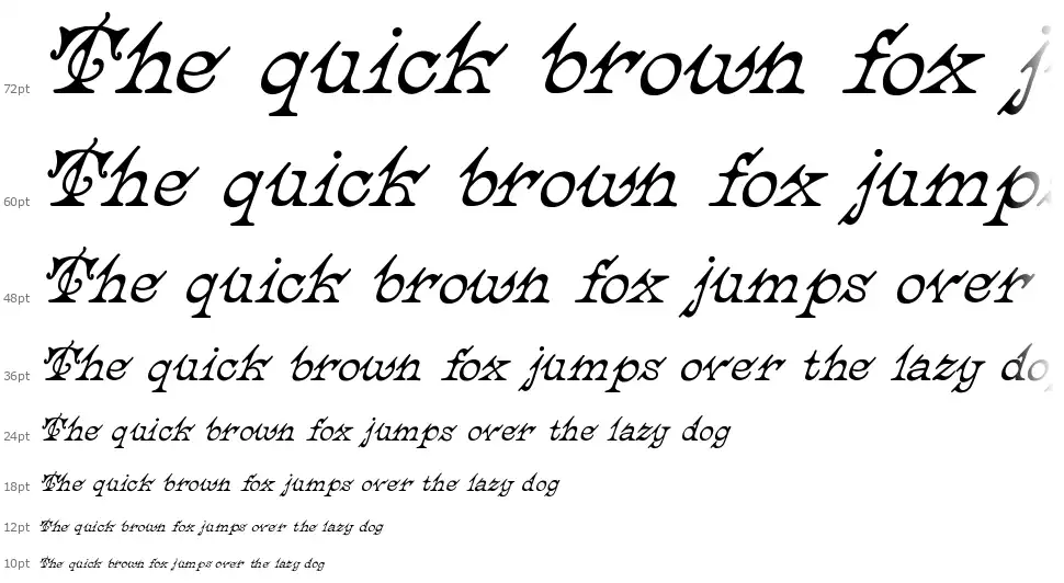 Electric Italic of 10,101font waterfall
