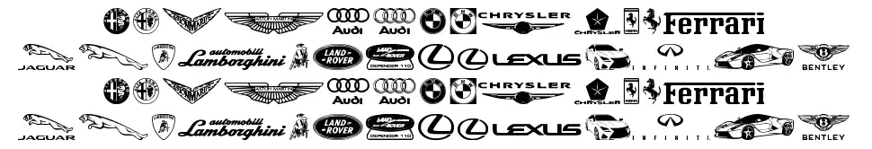 Famous Car 1font specimens