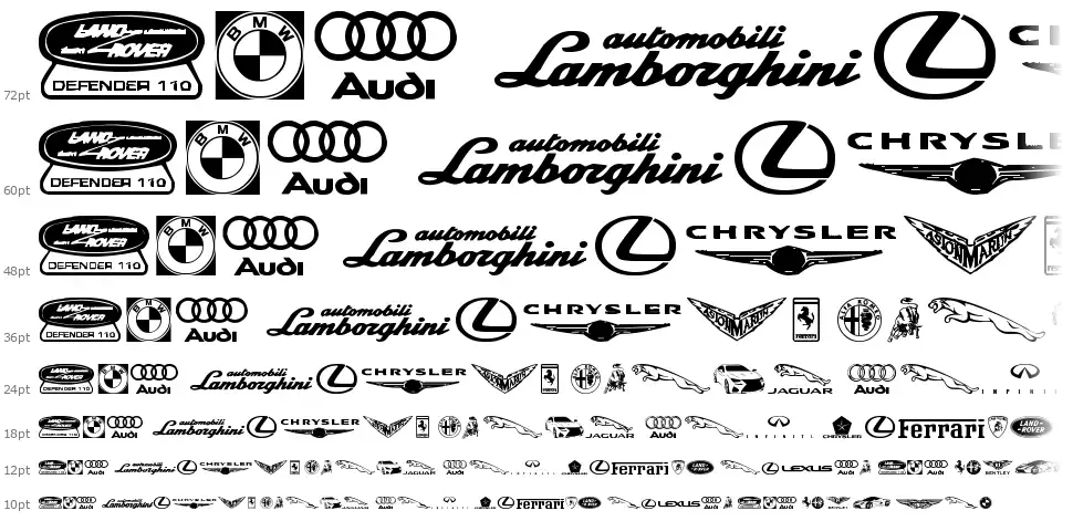 Famous Car 1font waterfall
