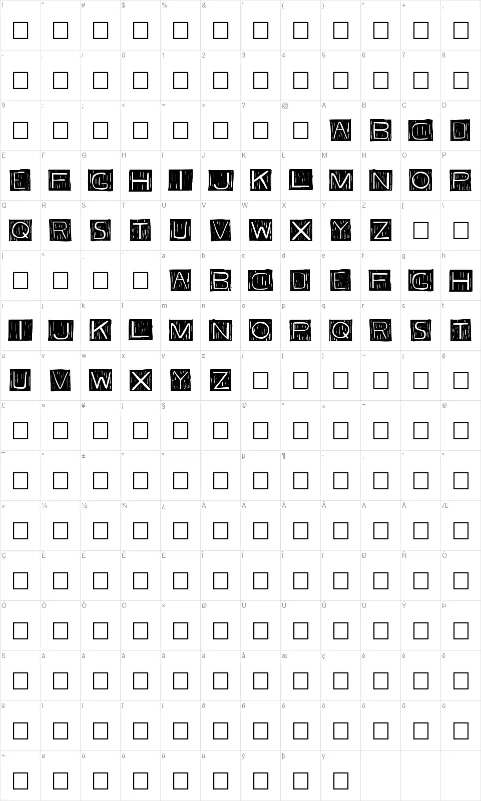 FKA Fontfont character map