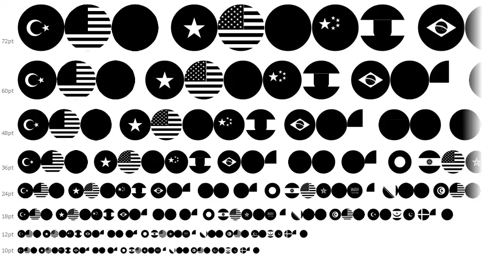 Flags World Colorfont waterfall