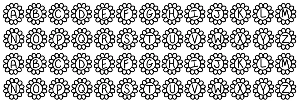 Flower Powerfont specimens