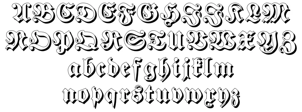 Fraktur Shadowedfont specimens