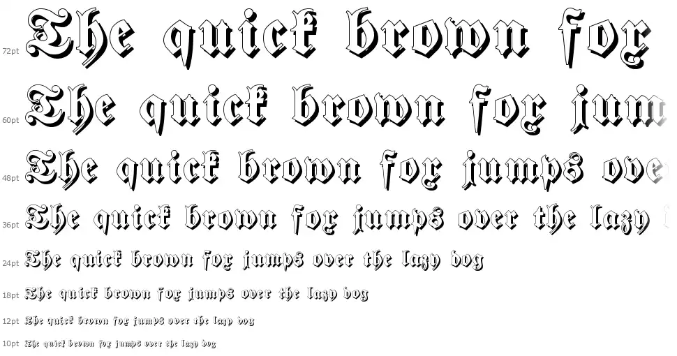 Fraktur Shadowedfont waterfall