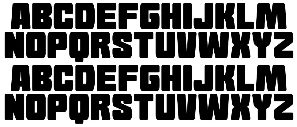 Goma Blockfont specimens