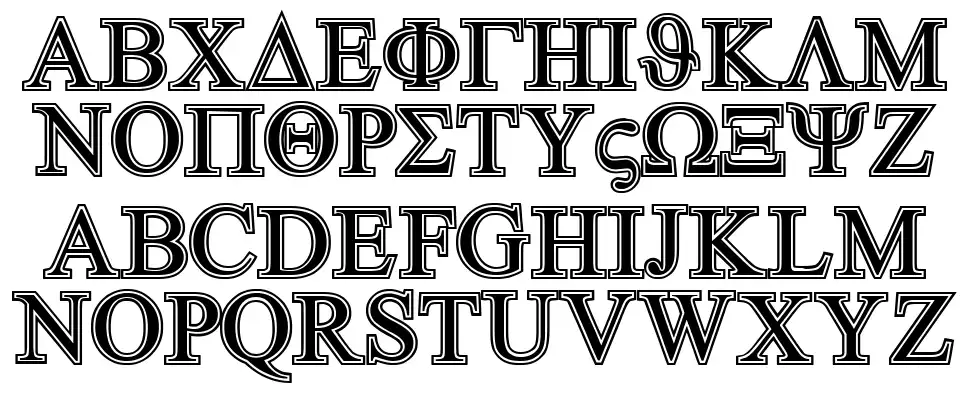 Greek House Symbolizedfont specimens