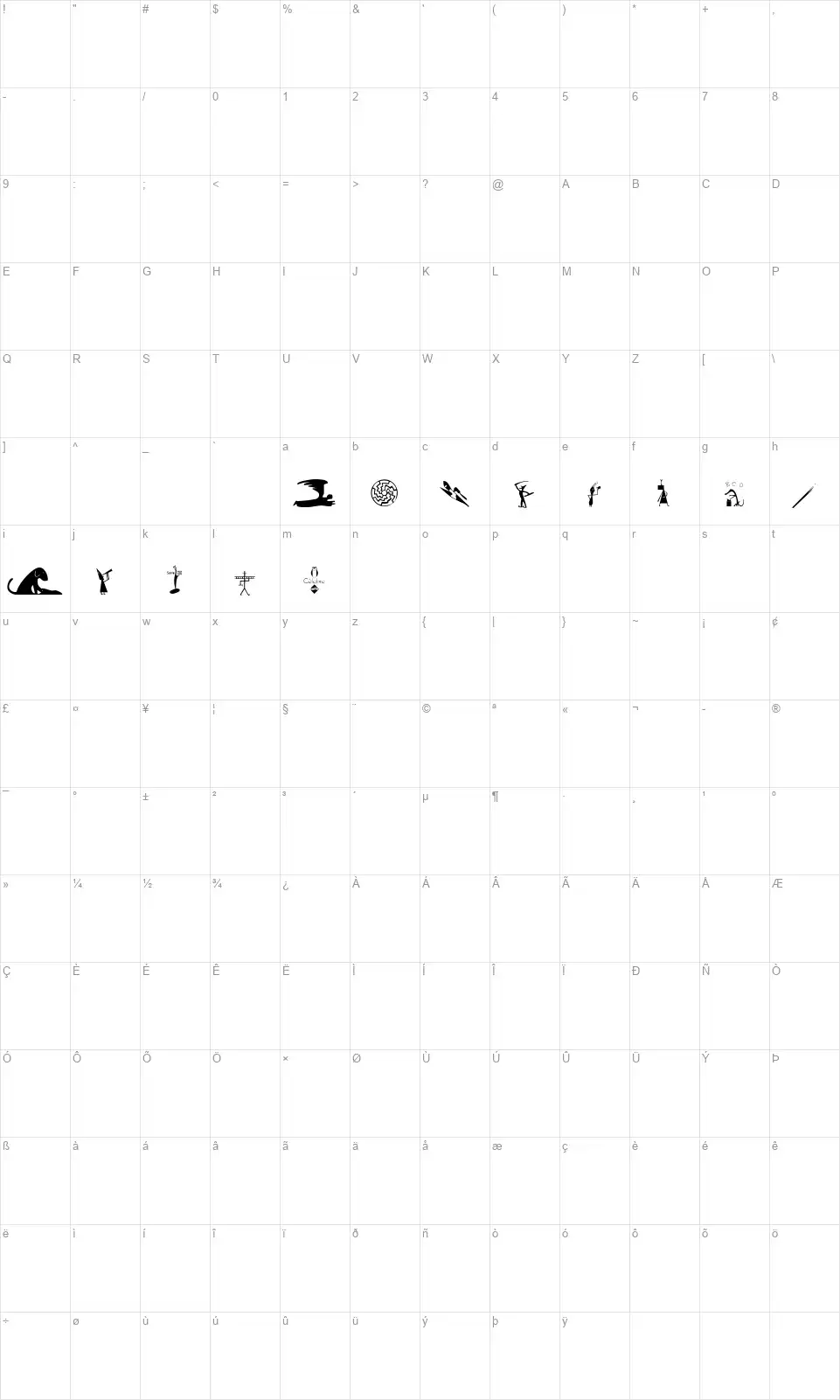 Guto Lacaz PWfont character map