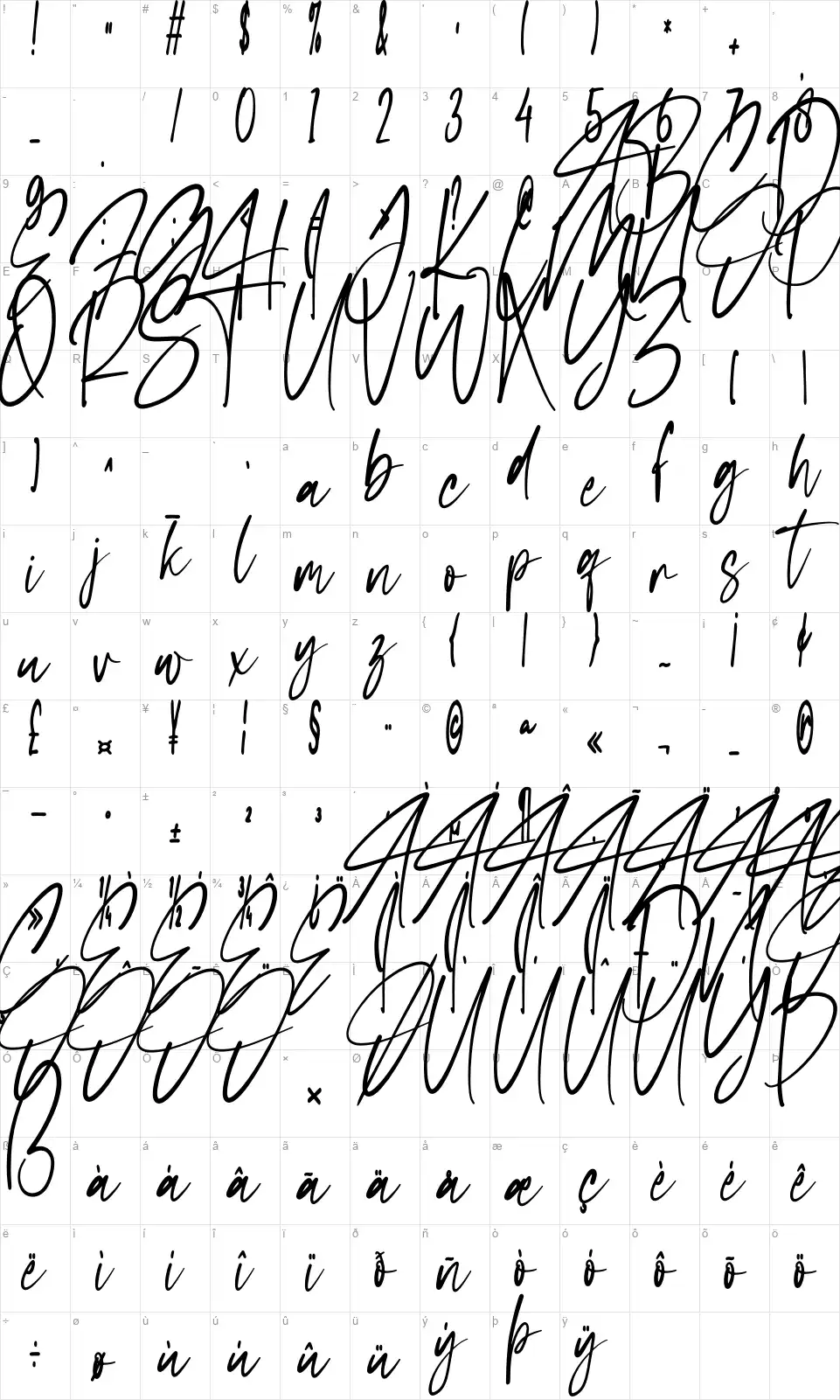 Hello Francefont character map