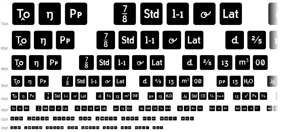 Icons OpenTypefont waterfall