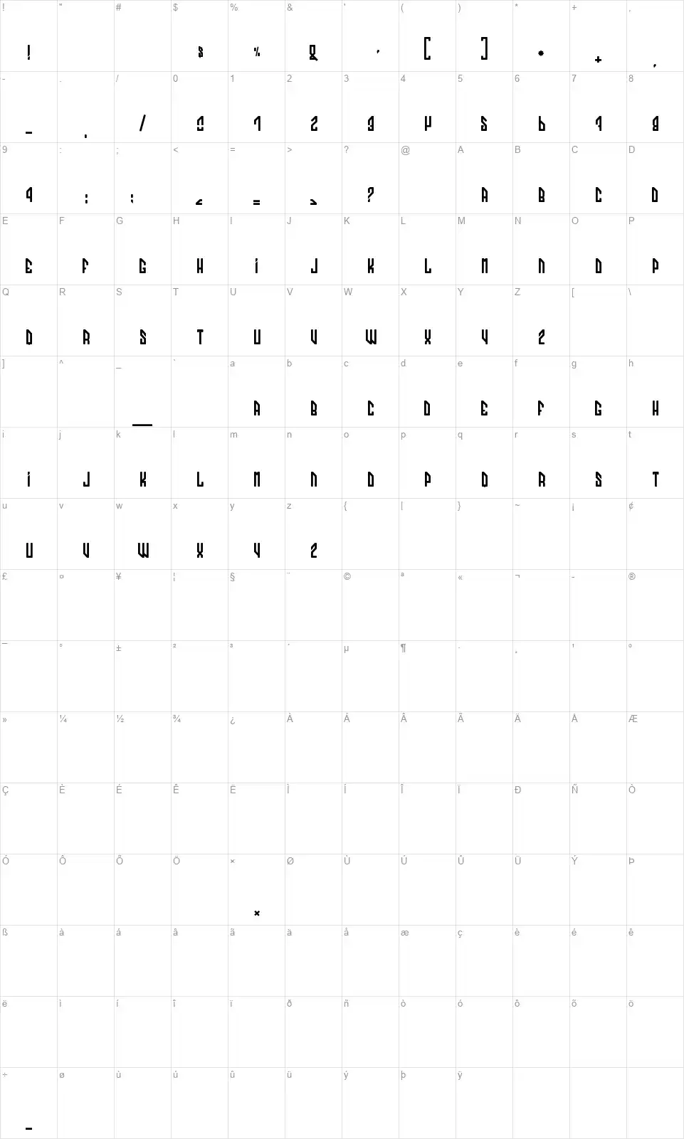 Jackie talks to you!font character map