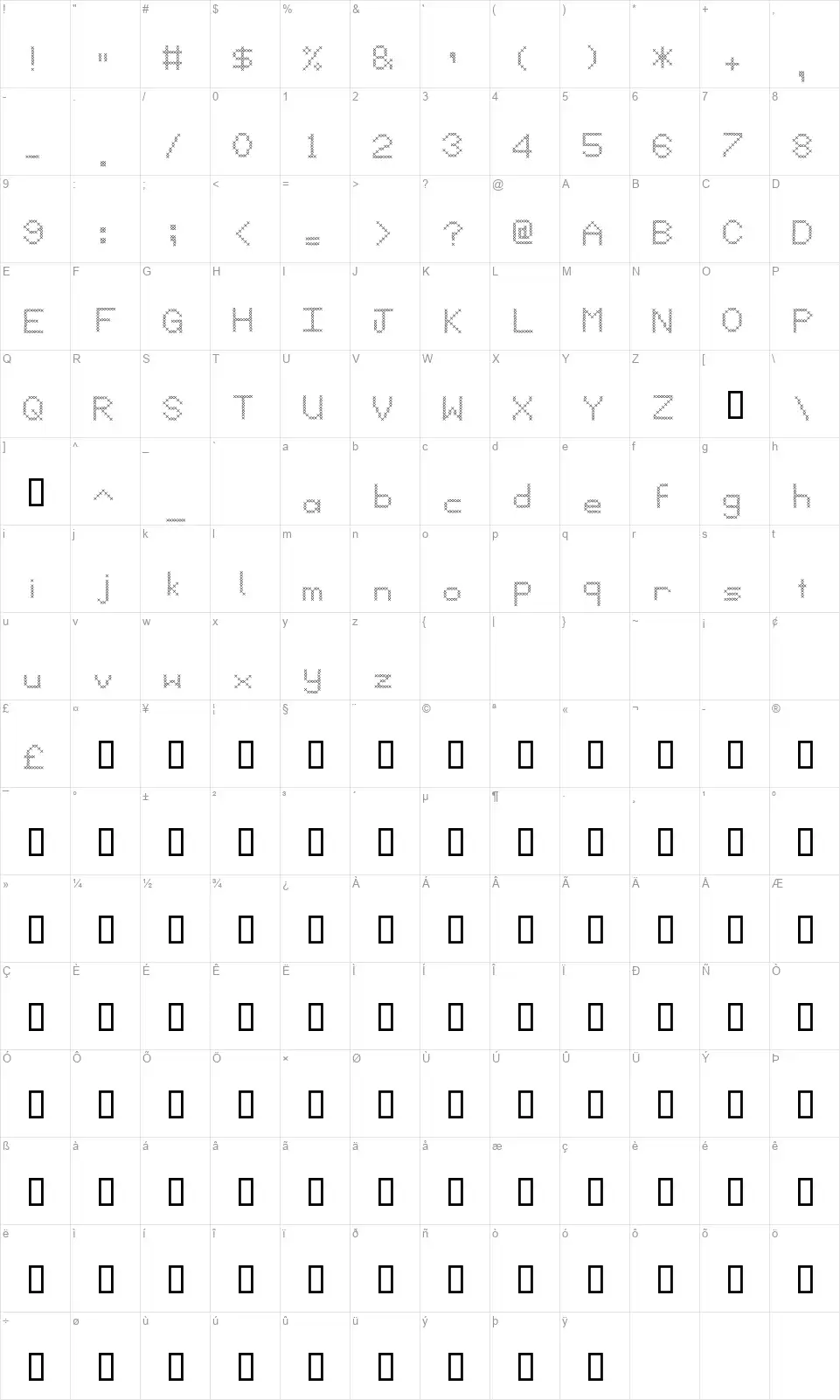 John 315font character map