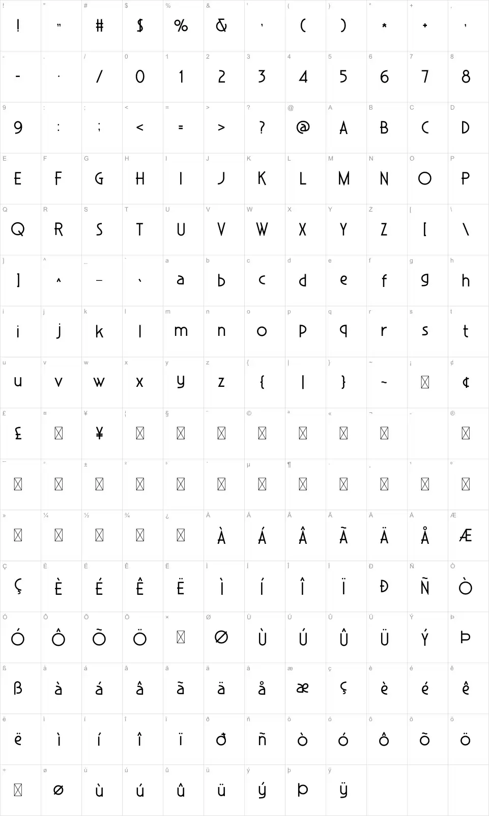 Kookboek Карта Kookboekfont character map