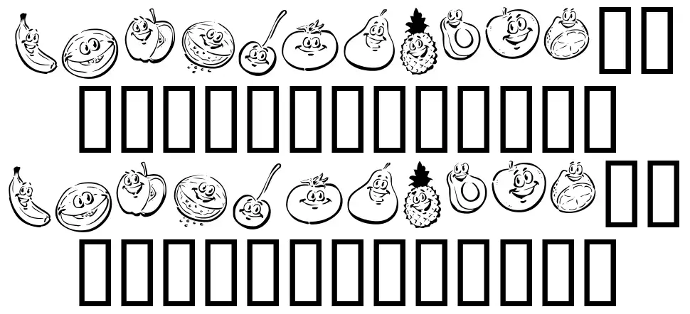 KR Happy Fruitfont specimens