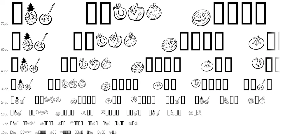KR Happy Fruitfont waterfall