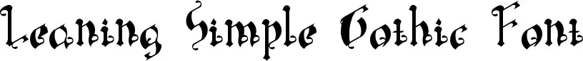 Leaning Simple Gothic Font
