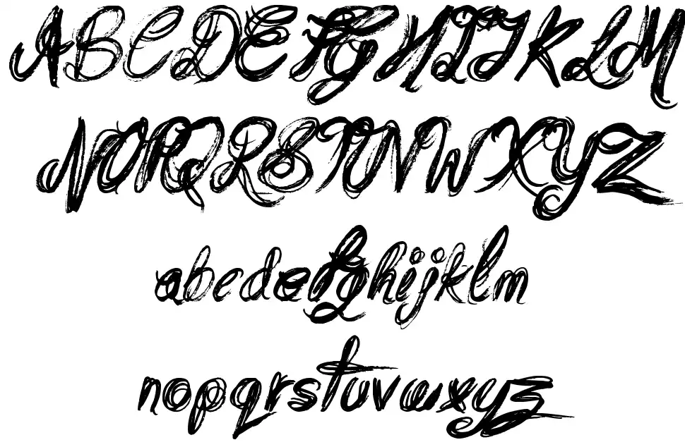 Messy Scriptfont specimens
