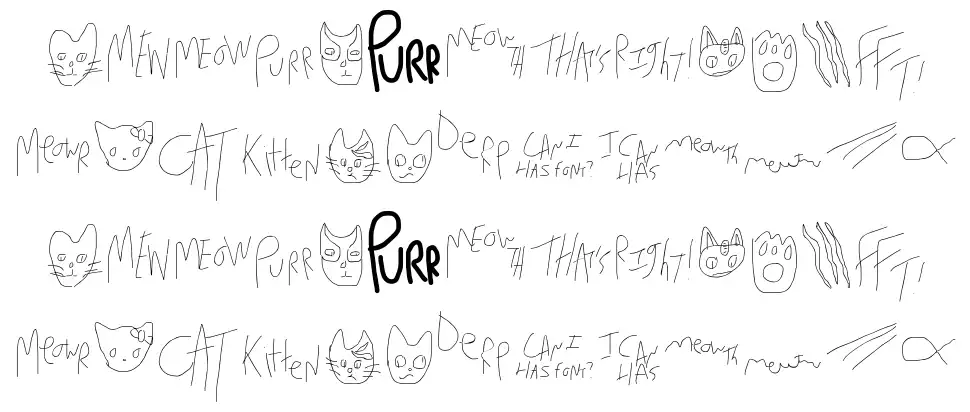 Mew Too CatDingsfont specimens
