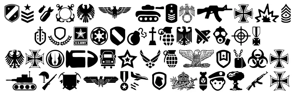 Militariafont specimens