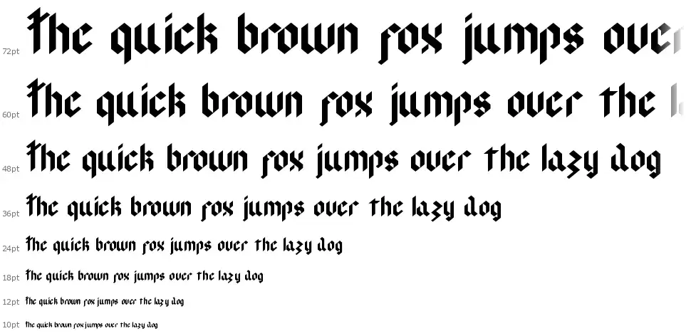 Modern Gothfont waterfall