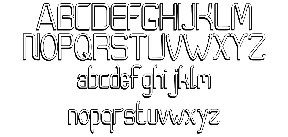 Moedyningsih Shadowfont specimens