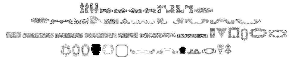 Mortised Ornamentsfont specimens