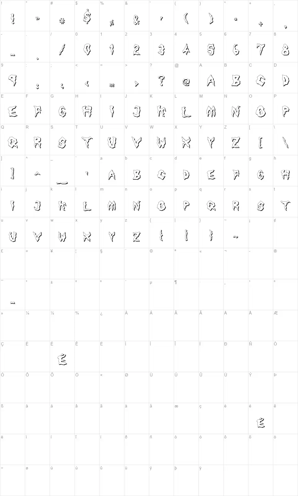 Nameless Harborfont character map