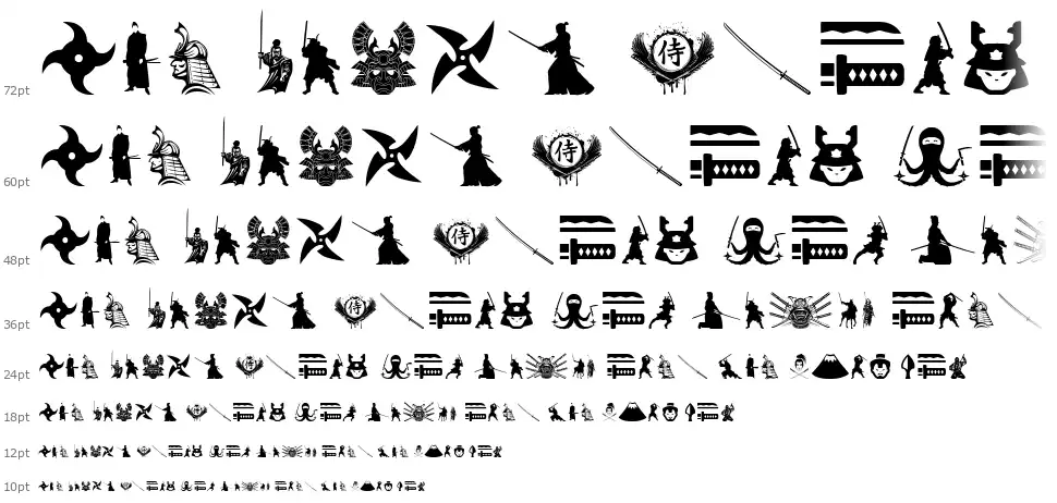 Ninja and Samuraifont waterfall