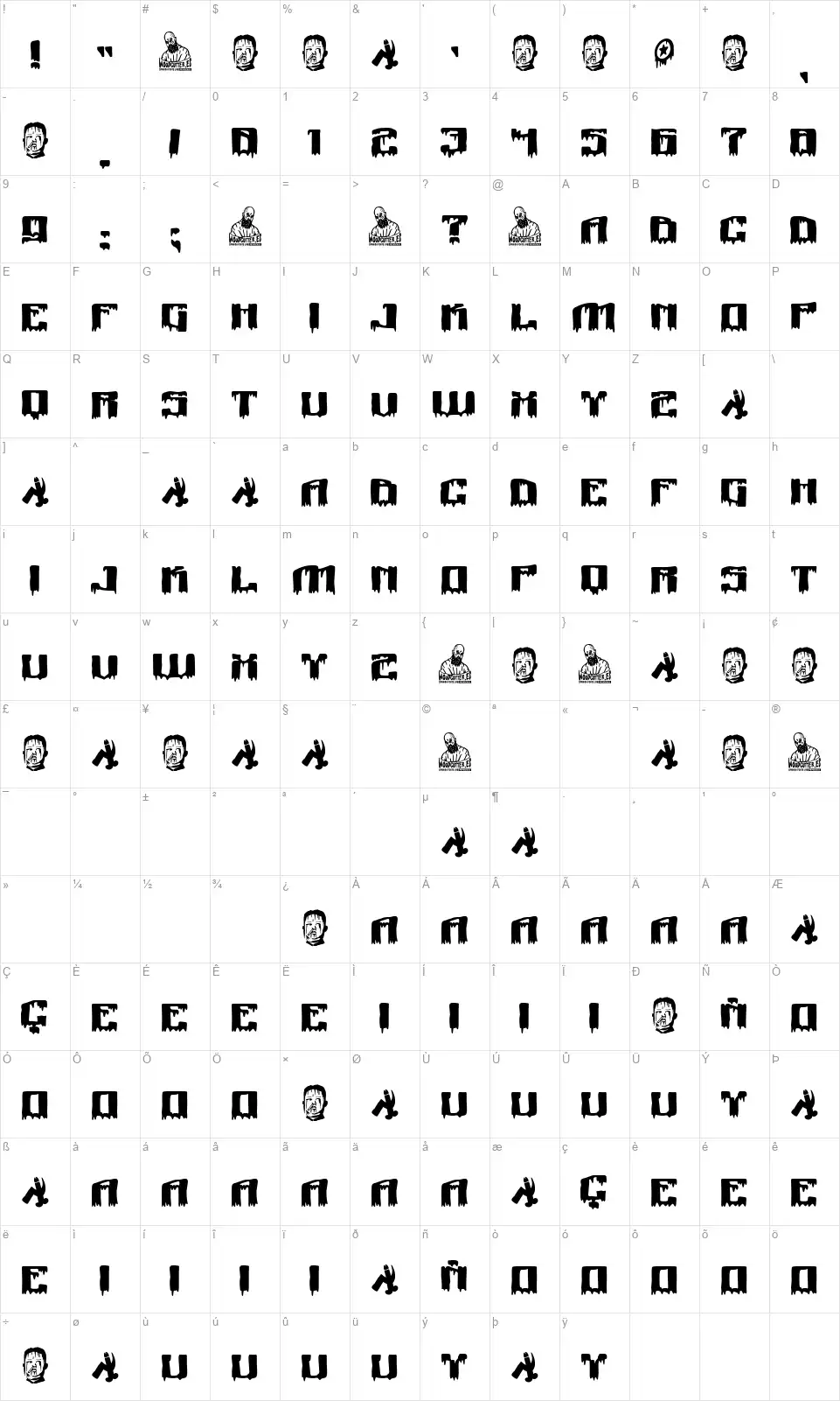 North Korea Airlinesfont character map